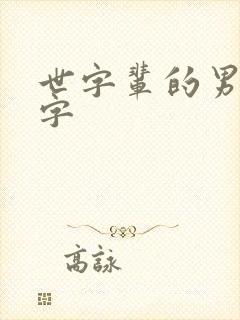 世字辈的男孩名字