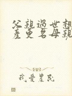 父亲过世想把房产更名母亲咋办