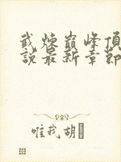 武炼巅峰顶点小说最新章节