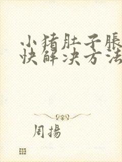 小猪肚子胀气最快解决方法