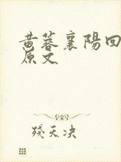 黄蓉襄阳回忆录原文