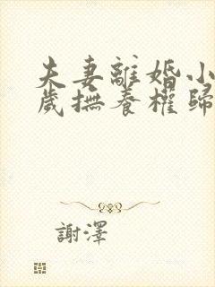 夫妻离婚小孩一岁抚养权归谁封面