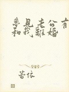 梦见老公有外遇和我离婚