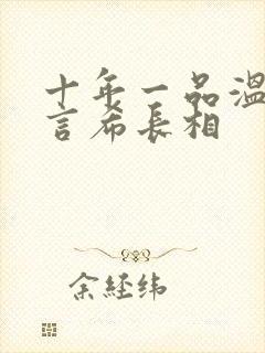 十年一品温如言言希长相