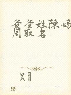 爸爸姓陈妈妈姓周取名封面