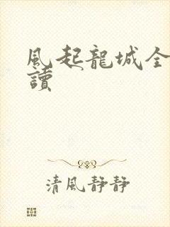 风起龙城全文阅读