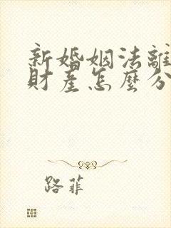 新婚姻法离婚后财产怎么分配