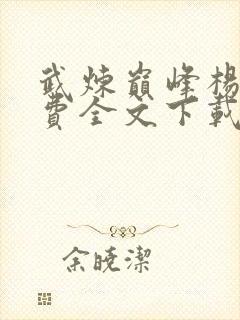 武炼巅峰杨开免费全文下载封面