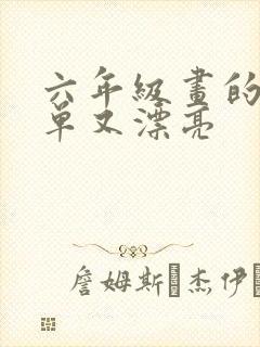 六年级画的画简单又漂亮