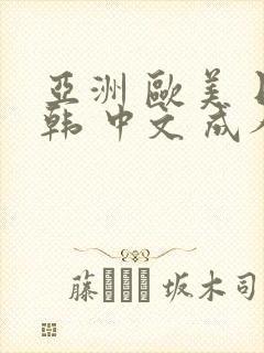 亚洲 欧美 日韩 中文 成人封面