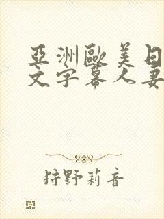 亚洲欧美日韩中文字幕人妻