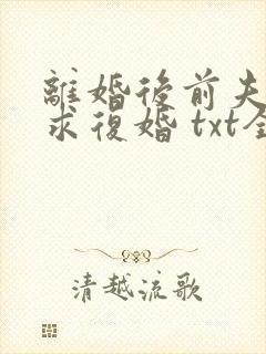 离婚后前夫哭着求复婚 txt全本