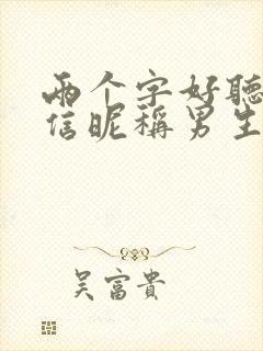 两个字好听的微信昵称男生