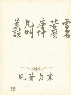 叶凡唐若雪的小说叫什么名字封面