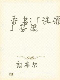 番名:「洗濯屋」芬思封面