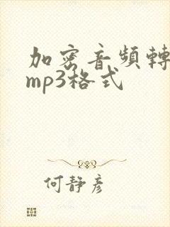 加密音频转换成mp3格式