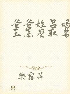 爸爸姓吕妈妈姓王怎么取名封面