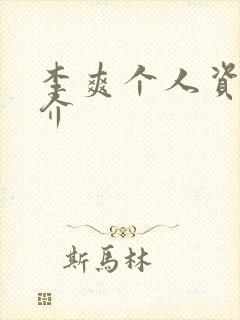 李爽个人资料简介