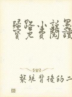 归路小说墨宝非宝免费阅读