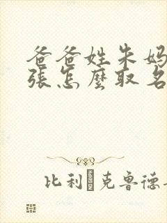 爸爸姓朱妈妈姓张怎么取名封面