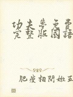 功夫梦免费观看完整版国语