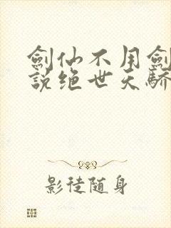 剑仙不用剑的小说绝世天骄
