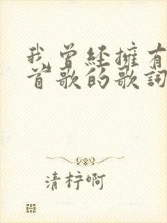 我曾经拥有是哪首歌的歌词