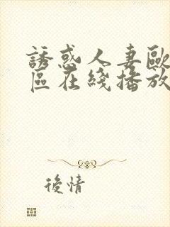 诱惑人妻欧美一区在线播放