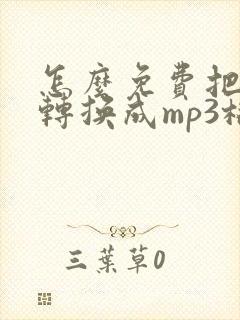 怎么免费把音频转换成mp3格式