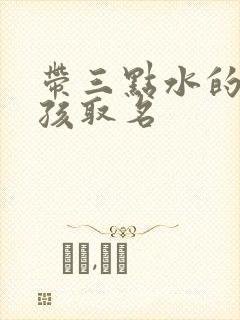 带三点水的字男孩取名封面