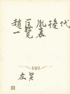 赵匡胤后代子孙一览表