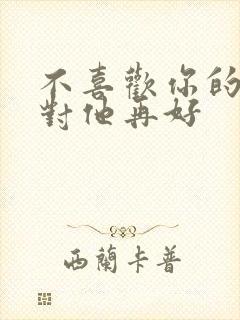 不喜欢你的人你对他再好封面