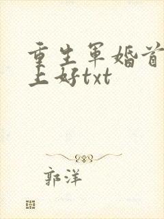 重生军婚首长早上好txt封面