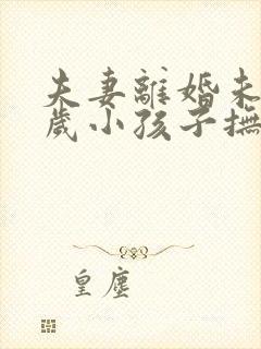 夫妻离婚未满两岁小孩子抚养权归谁