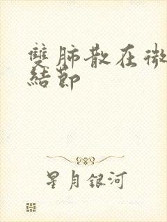 双肺散在微小硬结节