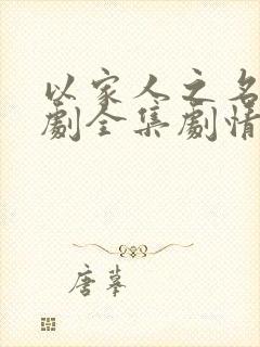 以家人之名电视剧全集剧情