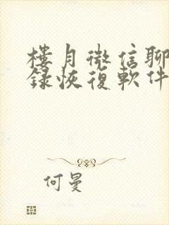 楼月微信聊天记录恢复软件