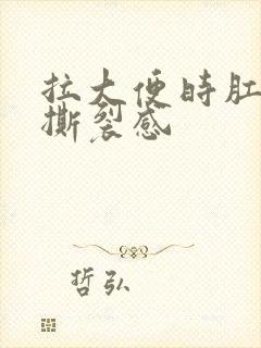 拉大便时肛门有撕裂感封面