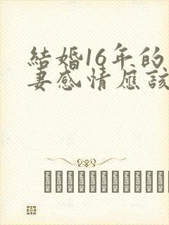 结婚16年的夫妻感情应该是怎样的封面