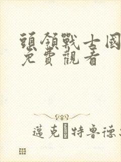 头领战士国语版免费观看