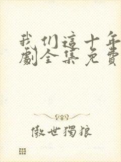 我们这十年电视剧全集免费观看