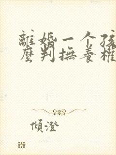 离婚一个孩子怎么判抚养权抚养费封面