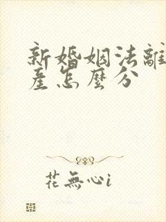 新婚姻法离婚财产怎么分