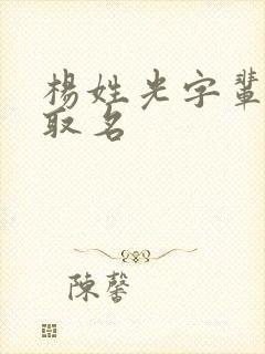 杨姓光字辈男孩取名