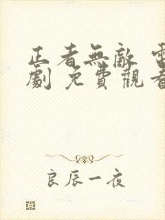 正者无敌 电视剧 免费观看