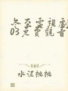 冬至电视剧2003免费观看