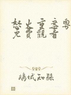 怒火重案粤语版免费观看