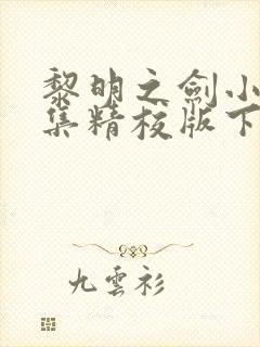 黎明之剑小说全集精校版下载封面