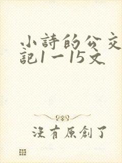 小诗的公交车日记1一15文
