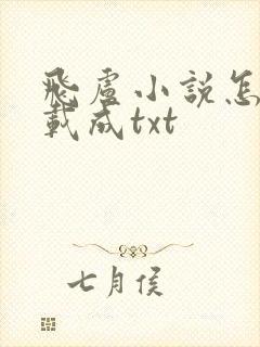 飞卢小说怎么下载成txt